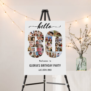 80th Birthday Number 80 Custom Photo Collage White Foam Board