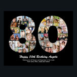 80th Birthday Number 80 Photo Collage Gift Poster<br><div class="desc">Mark years of wonderful memories and adventures with this captivating 80th Birthday Number Photo Collage. This customizable template is the perfect blend of creativity and sentiment, allowing you to create a truly memorable and personalized gift for your loved one's special day. Capture the essence of incredible years in a single...</div>