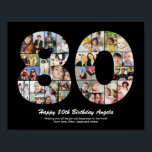 80th Birthday Number 80 Photo Collage Gift Poster<br><div class="desc">Mark years of wonderful memories and adventures with this captivating 80th Birthday Number Photo Collage. This customizable template is the perfect blend of creativity and sentiment, allowing you to create a truly memorable and personalized gift for your loved one's special day. Capture the essence of incredible years in a single...</div>