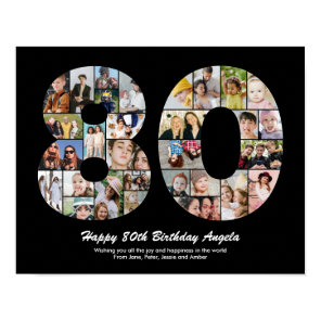 80th Birthday Number 80 Photo Collage Gift Poster