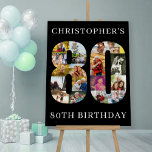 80th Birthday Number 80 Photo Collage Personalized Foam Board<br><div class="desc">80th Birthday Party easel sign - perfect to welcome guests, provide a photo prop and create a fun "do you remember when .. ?" talking point. The photo template is set up for you to upload your pictures to form the number 80. The template uses a mix of square, portrait...</div>