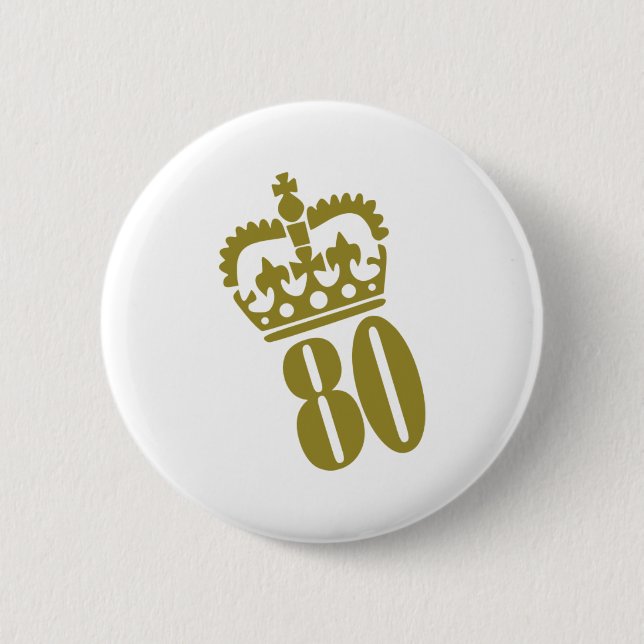 80th Birthday - Number – Eighty Button (Front)
