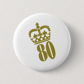 80th Birthday - Number – Eighty Button