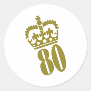 80th Birthday - Number – Eighty Classic Round Sticker