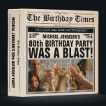 80th Birthday Old Newspaper Vintage Retro Custom 3 Ring Binder<br><div class="desc">80th Birthday Old Newspaper Vintage Retro Custom 3 ring binder. Use it as a photo or scrapbook album to keep memorabilia form the milestone birthday celebration. A cool and humorous birthday theme that looks like a vintage newspaper! It is customizable and can be used for any age birthday party! Need...</div>