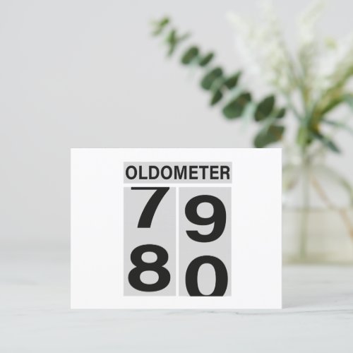 80th Birthday Oldometer Announcement Postcard