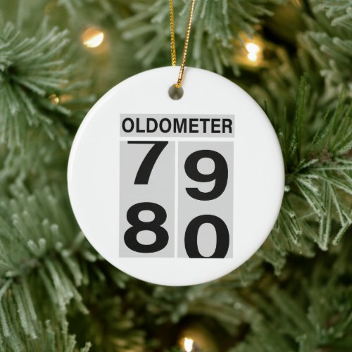 80th Birthday Oldometer Ceramic Ornament