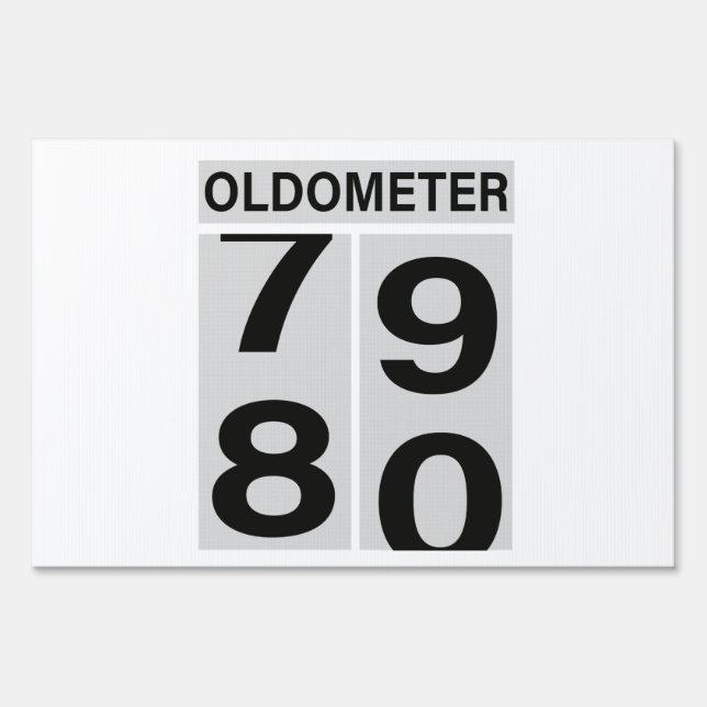 80th Birthday Oldometer Sign (Front)