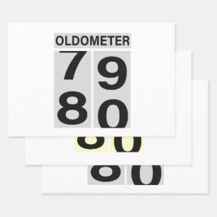 80th Birthday Oldometer Wrapping Paper Sheets