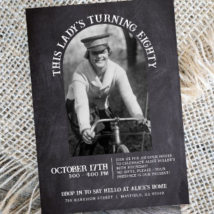 80th Birthday Open House Photo Invitation