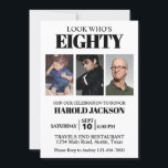 80th Birthday or Any Age Birthday Photo Invitation<br><div class="desc">Fun kids or adult birthday invitation for any age,  change all the text and photos yourself when you order</div>