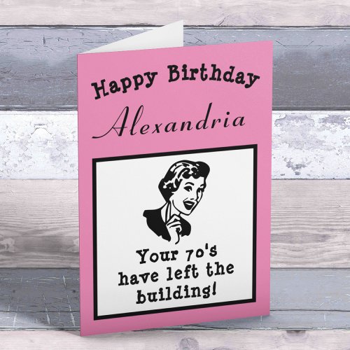80th Birthday Over The Hill Funny Personalized Card