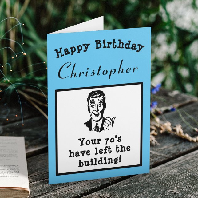 80th Birthday Over The Hill Funny Personalized Card (Creator Uploaded)