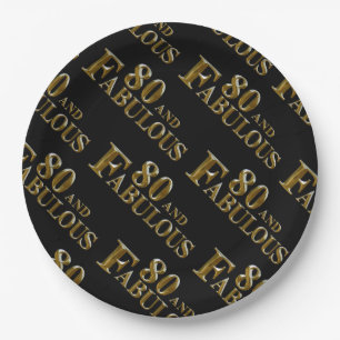 80th Birthday Paper Plates