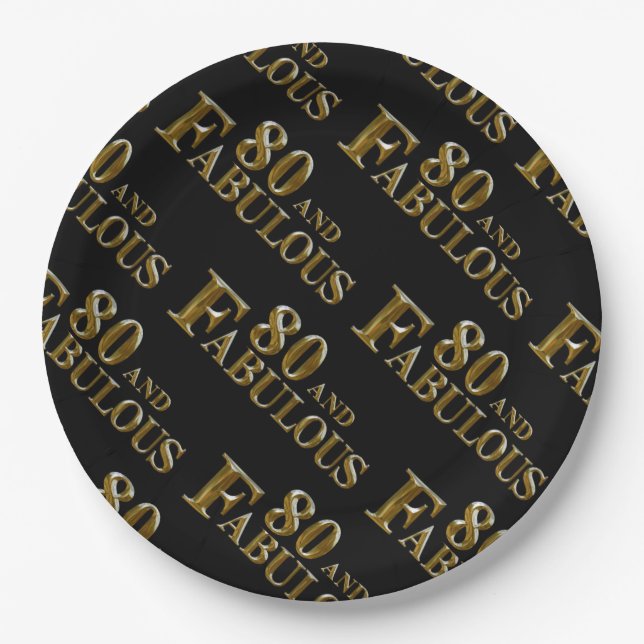 80th Birthday  Paper Plates (Front)