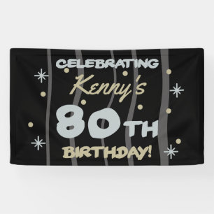 80th Birthday Party Add Your Name Banner
