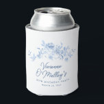 80th Birthday Party Blue Rose Floral Custom Can Cooler<br><div class="desc">Add flair to your birthday party table decor with these custom blue floral can coolers</div>