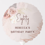 80th Birthday Party Boho Floral Balloon<br><div class="desc">Celebrate the milestone of 80 with grace,  elegance,  and style with our custom floral 80th birthday party balloon. Designed specifically for this monumental occasion,  our balloon blend the beauty of nature with the sleek charm of contemporary script typography. Customize by clicking the "Personalize" button.</div>