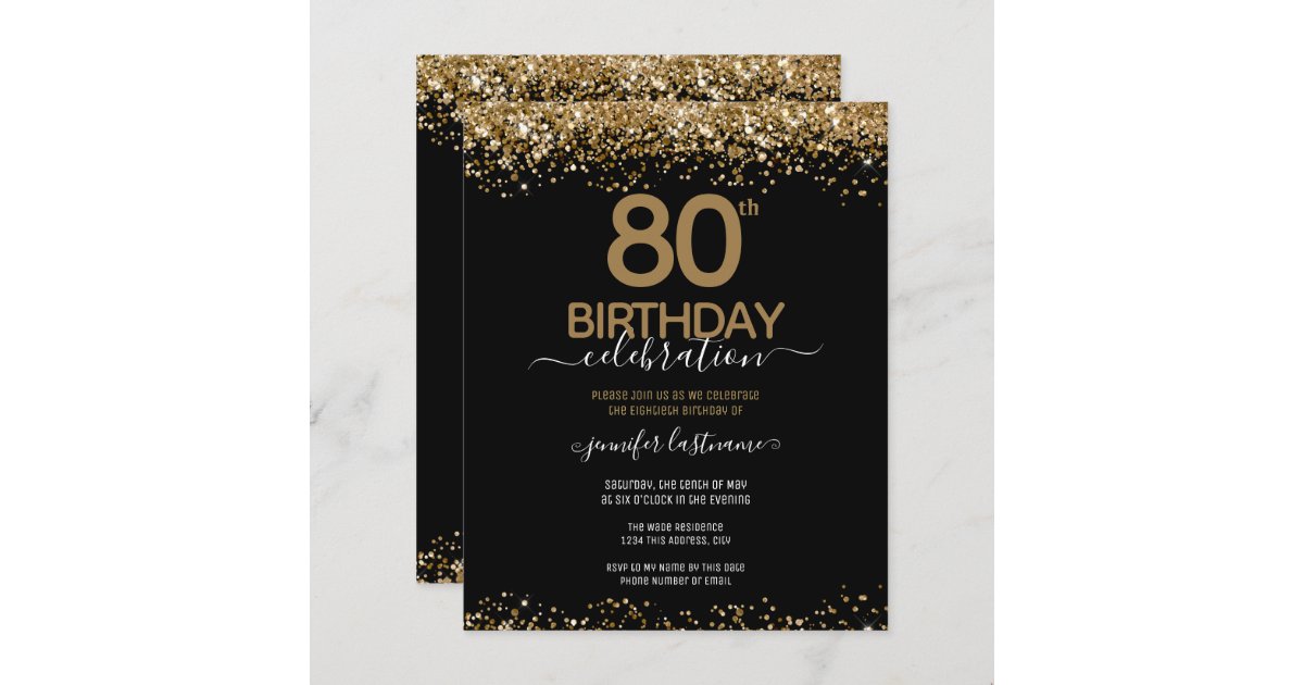 80th Birthday Party Budget Invitation | Zazzle