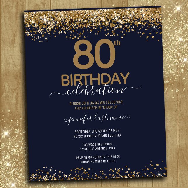 80th Birthday Party Budget Invitation (Creator Uploaded)
