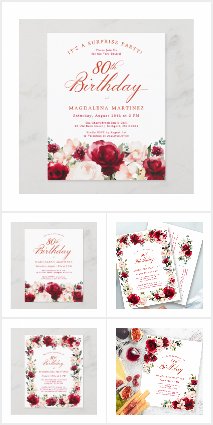 80th Birthday Party Budget Red Rose Pink Peony