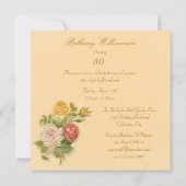 80th Birthday Party Chic Vintage Roses Invitation (Back)