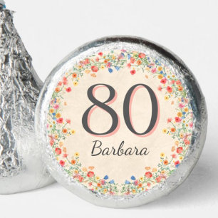 80th Birthday Party Chocolates Floral Custom Hershey®'s Kisses®