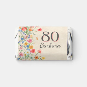 80th Birthday Party Chocolates Floral Custom Hershey's Miniatures