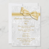 80th Birthday Party Damask and Faux Bow Invitation (Back)