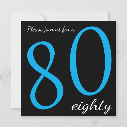 80th Birthday Party   DIY Text Invitation