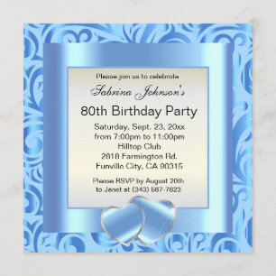 80th Birthday Party DIY Text Invitation