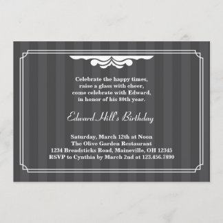 80th Birthday Party Elegant Invitation
