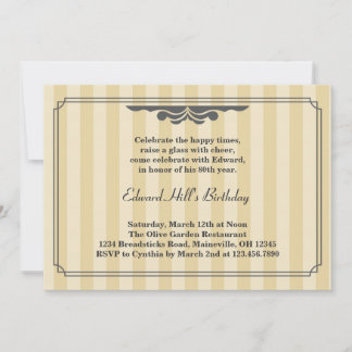 80th Birthday Party Elegant Invitation