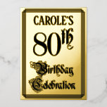 [ Thumbnail: 80th Birthday Party — Elegant Script + Custom Name Invitation ]