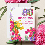 80th birthday party floral bouquet thank you card<br><div class="desc">80th birthday party floral bouquet thank you card
Photographed and designed with love
Plan and organize the most wonderful 80th birthday party!
Personalize with details of your choice. 
Please contact me for additional designs.
Enjoy!</div>