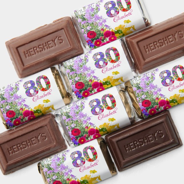 80th birthday party floral flower bouquet  hershey's miniatures (Assorted)