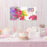 80th birthday party floral flowers bouquet banner<br><div class="desc">80th birthday party floral flowers bouquet banner
Photographed and designed with love
Plan and organize the most amazing birthday party!
Personalize with the birthday girl's first name. Enjoy!</div>