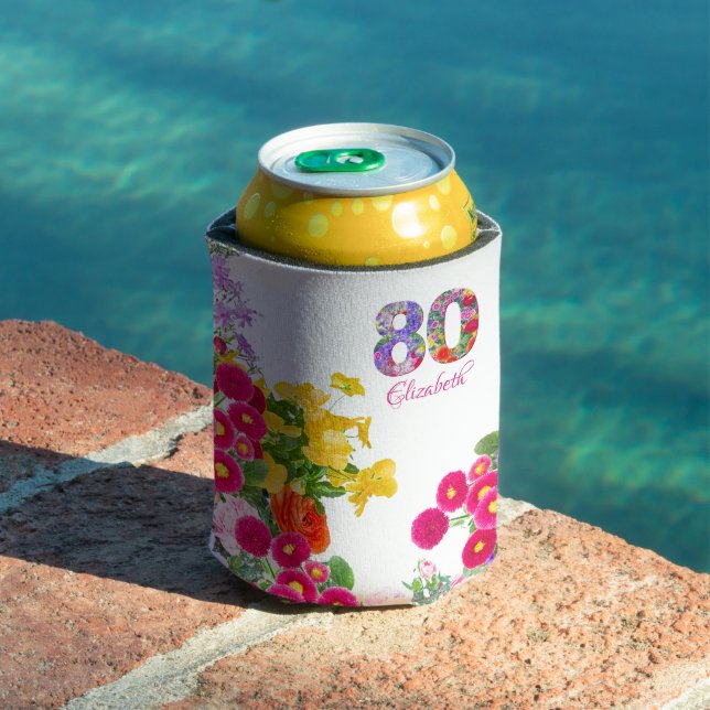 80th birthday party flower bouquet can cooler (In Situ Pool)
