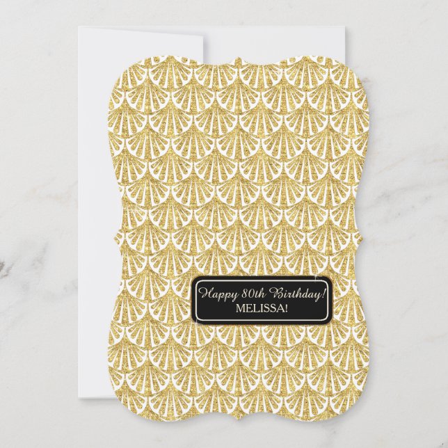 80th Birthday Party Glam Great Gatsby Style Invitation (Front)