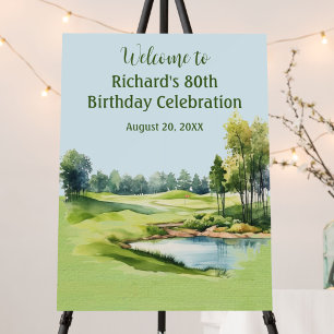 80th Birthday Party Golf Men's Welcome Foam Board