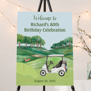 80TH Birthday Party Golf Men's Welcome Foam Board