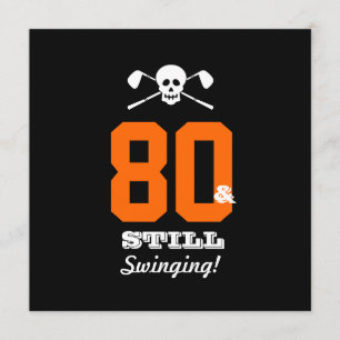 80th Birthday Party Golf - Still Swinging! Invitation