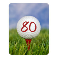 80th Birthday Party Golf theme Card