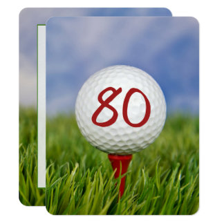 80th Birthday Party Golf theme Invitation
