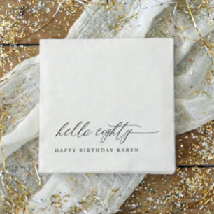 80th Birthday Party Hello 80 Modern Milestone Napkins
