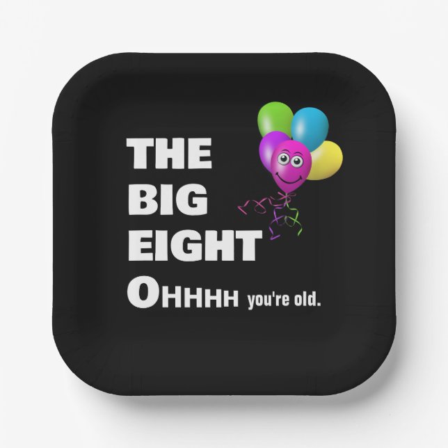80th Birthday Party Humor Paper Plates (Front)