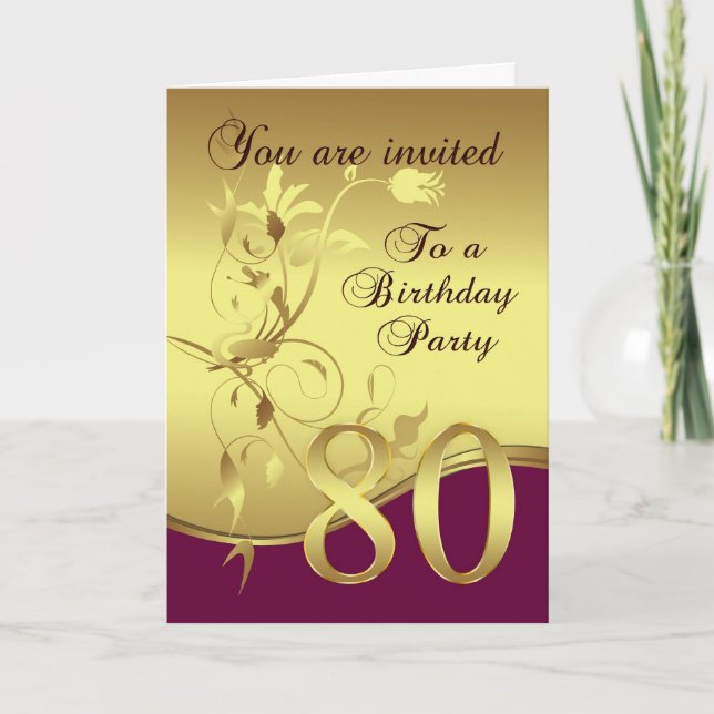 80th Birthday Party Invitation (Front)