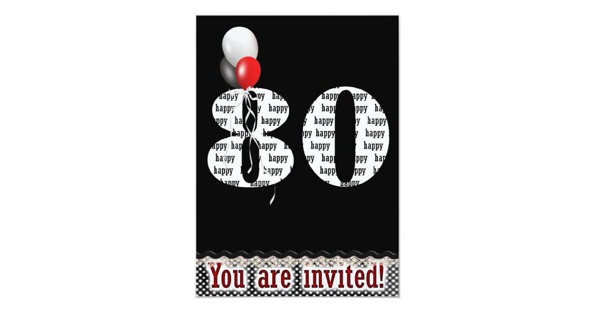 80th Birthday Party Invitation | Zazzle.com