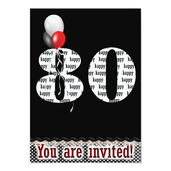 80th Birthday Party Invitation | Zazzle.com