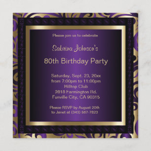 80th Birthday Party Invitation